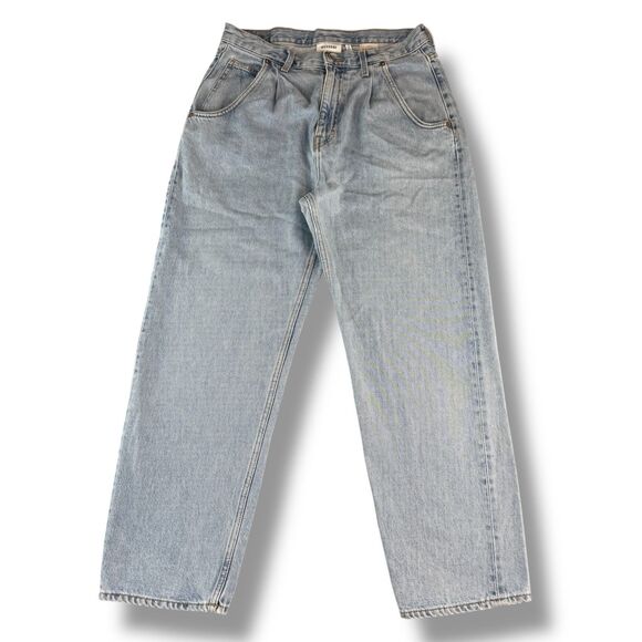 Weekday ASOS Frame Pleat Denim Trouser Light Blue Wash Size 10 Cotton Casual - Picture 1 of 7